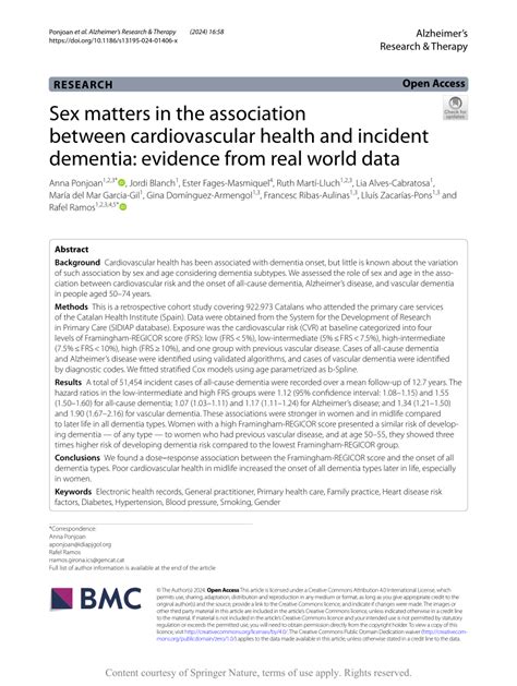 Pdf Sex Matters In The Association Between Cardiovascular Health And