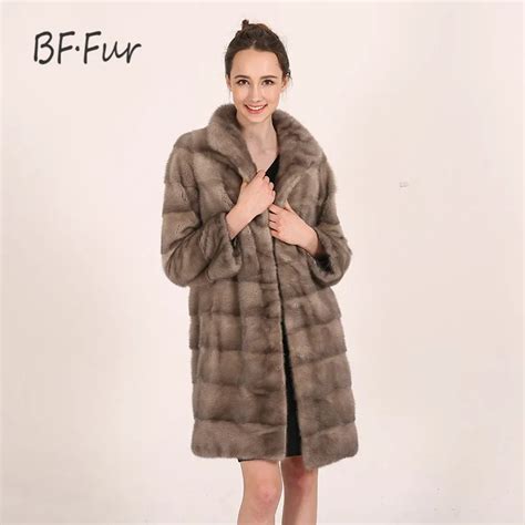 Bffur Long Winter Warm Women Fur Coats 2017 Natural Real Fur Female