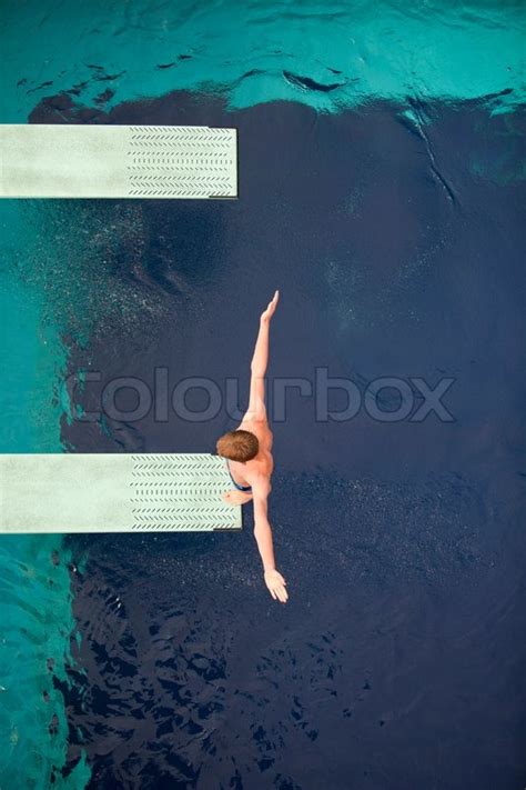 Diver On The Springboard Stock Image Colourbox