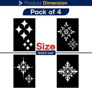 Jazzika Wall Stencils Pack Of Pieces Stencil Size X Inch