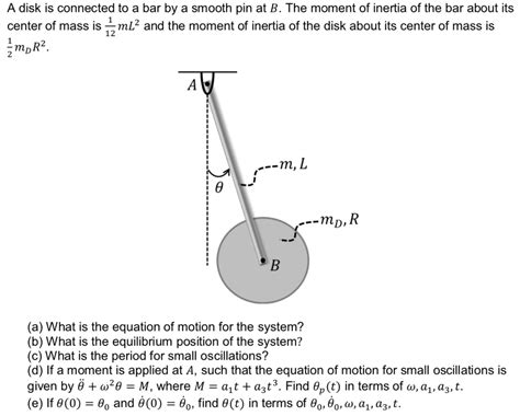 Solved A Disk Is Connected To A Bar By A Smooth Pin At B