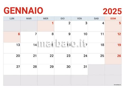 Calendario Mensile 2025 Con Le Festività Stampabile