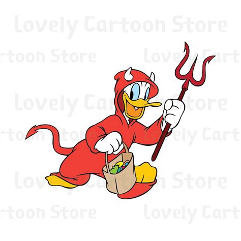 Donald Duck As A Devil Svg Eps Dxf And Png Formats Etsy