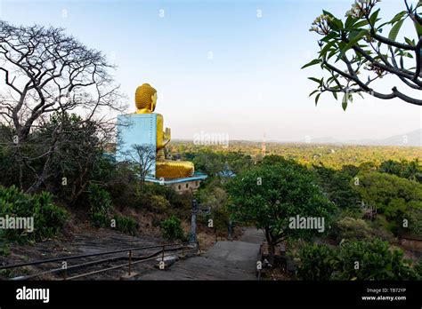 Estatua De Buda Dorada Gigante En El Complejo Del Templo De La Cueva De