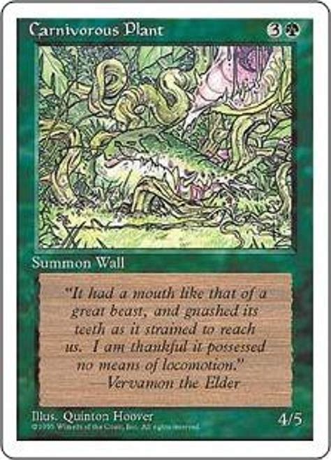 Magic The Gathering 4th Edition Single Card Common Carnivorous Plant