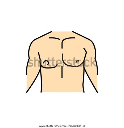 Breast Gynecomastia Color Line Icon Human