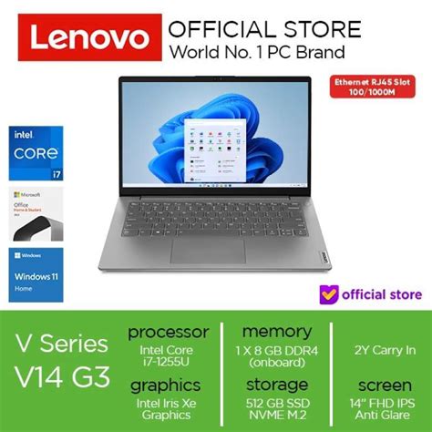 Jual Lenovo V14 G3 Iap Arid Intel Core I7 1255u 8gb 512gb Ssd Intel