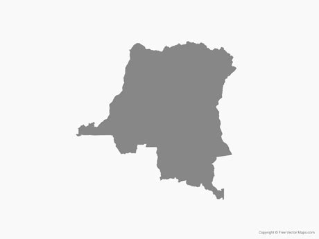 Printable Vector Map Of The Democratic Republic Of The Congo Single