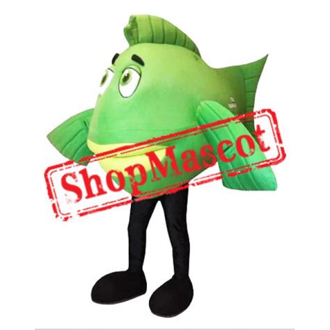 Green Lightweight Fish Mascot Costume