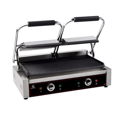 Grill Panini Double Rainurée 1 8 1 8 kw 570x305x210 mm