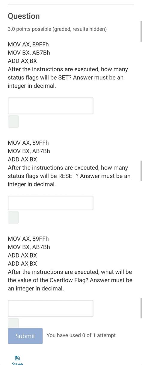 Solved Question Points Possible Graded Results Hidden Chegg