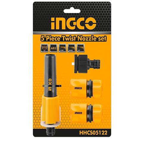 Ingco 5pc Twist Nozzle With Quick Connectors Set Hhcs05122