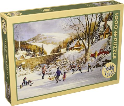 Amazon COBBLE HILL Hockey On Frozen Lake Jigsaw Puzzle 1000 Piece