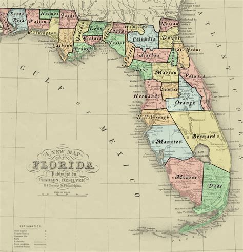 Printable County Map Of Florida