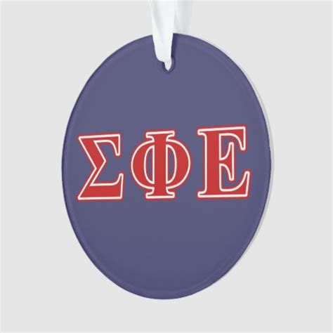 Sigma Phi Epsilon Red Letters Ornament Zazzle