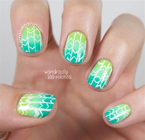 Wondrously Polished: Geometric Gradient Nail Art