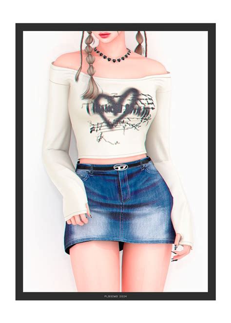 Puppet Top Denim Skirt Plbsims In Clothes For Women Clothes