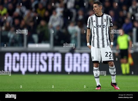 Angel Di Maria Of Juventus Fc Looks On During The Coppa Italia Semi