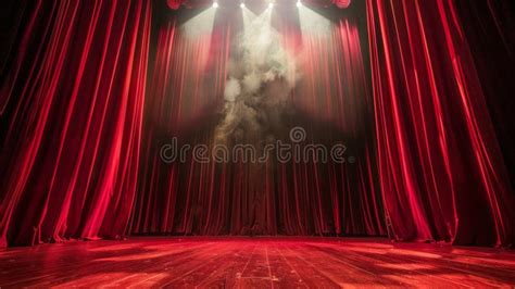 Grand Theater Stage with Red Curtains Stock Photo - Image of ambiance ...