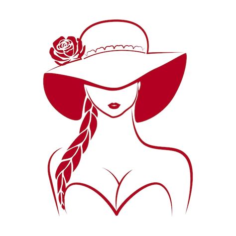 Premium Vector Vector Beautiful Woman Wearing A Hat Vector Silhouette