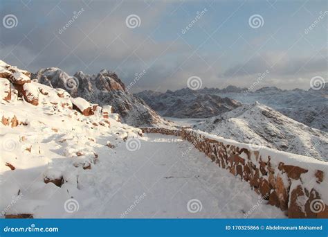 Snow St Catherine South Sinai Stock Photo Image Of Mountain Nature