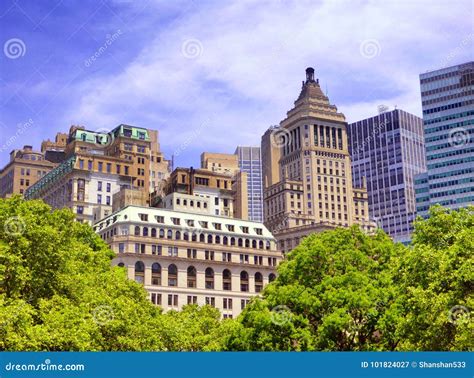 New York City Office Buildings Exterior Stock Image - Image of blue ...