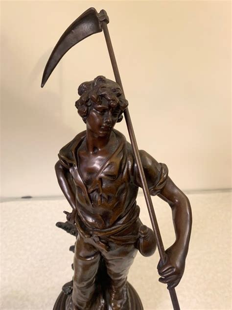 Auguste Moreau Sculpture Faucher Spelter Early