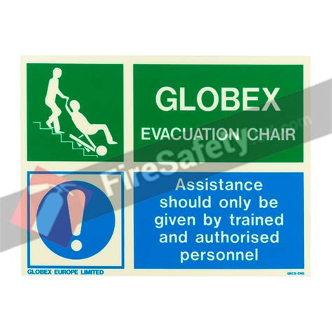 Globex Evacuation Chair Sign