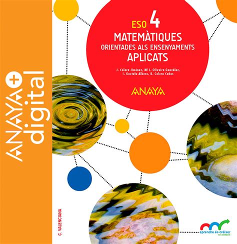 Matemàtiques orientades als ensenyaments aplicats 4 ESO Anaya