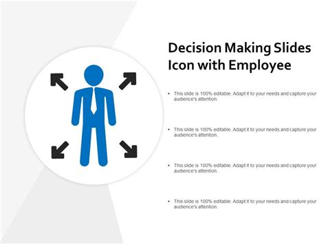 Decision Making Slides Icon With Employee Powerpoint Presentation