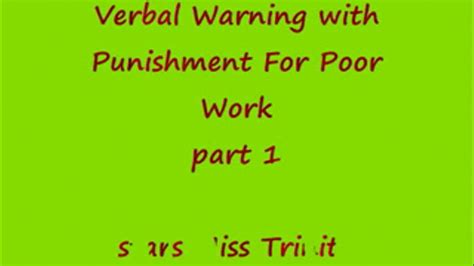 Verbal Warning With Punishment For Poor Work Part 1 Mpeg4 Punished For Pleasure