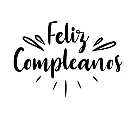 Feliz cumpleaños en españa letras en español con salpicaduras y rizos