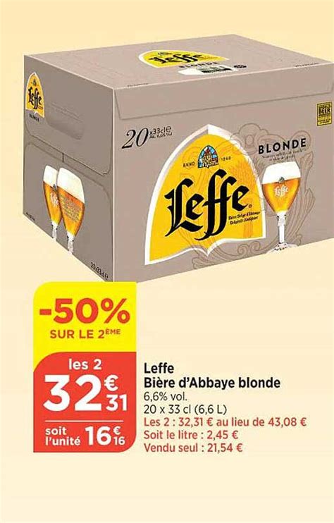 Promo Bière D abbaye Blonde Leffe chez Bi1