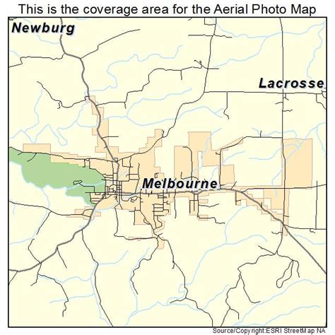 Aerial Photography Map of Melbourne, AR Arkansas