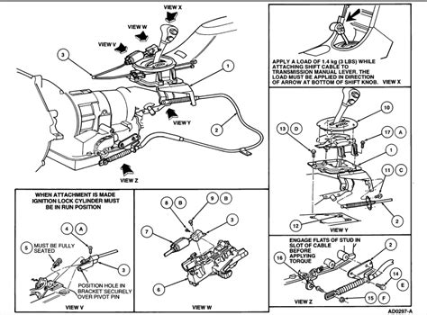 Ford Mustang Shifter Diagram Exploded View Of Automatic Transmission Shift Linkage Justanswer