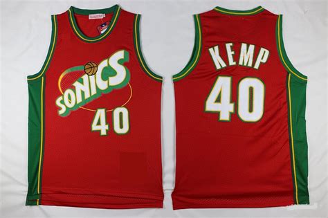 Seattle Supersonics 40 Shawn Kemp Basketball Jerseys