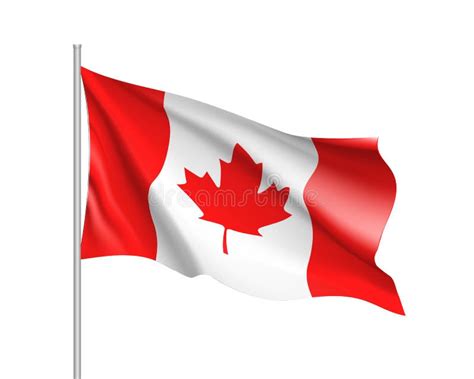 Bandera De Canadá Con Diseño Del Icono Del Símbolo Del Vector Que Agita