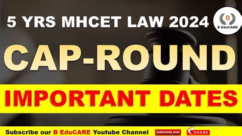 5 Year Mh Cet Law 2024 Important Dates Of Cap Round Mhcetlaw