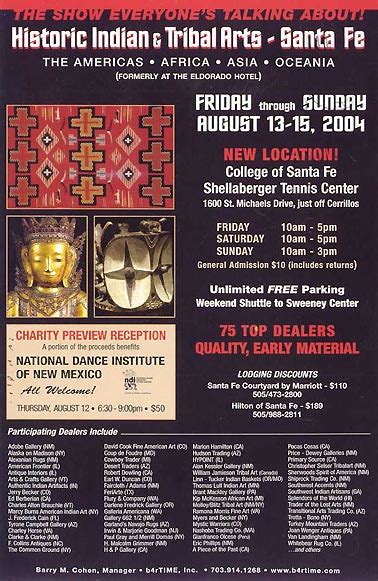 2004 August Santa Fe New Mexico Tribal Art Shows | Tribalartcollector.com