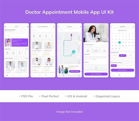 Premium Psd Doctor Appointment Mobile App Ui Kit