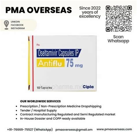 Antiflu Oseltamivir 75Mg Capsule At Rs 726 Box Mominpura Nagpur