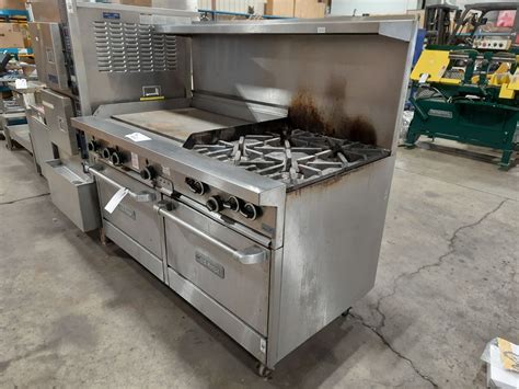 U.S. RANGE 35" GRIDDLE 4 BURNER DUAL OVEN STAINLESS STEEL MOBILE ...