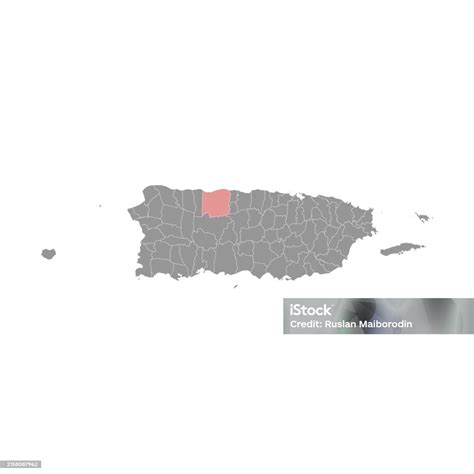 Arecibo Map Administrative Division Of Puerto Rico Vector Illustration ...