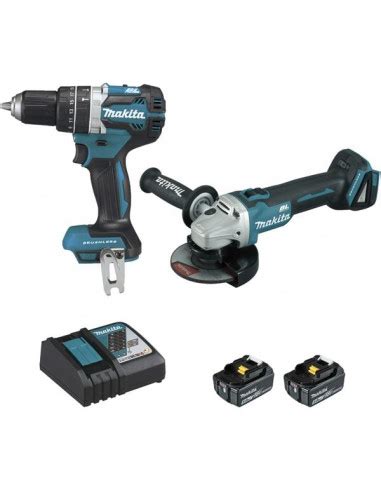 Ensemble De 2 Machines 18 V Li Ion 5 Ah DGA506 DHP484 MAKITA DLX2210TJ1