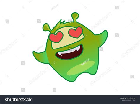 Cute Green Monster Vector Illustration Isolated เวกเตอร์สต็อก ปลอดค่า