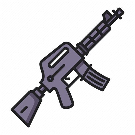 Assault Rifle Military Weapon Icon Download On Iconfinder