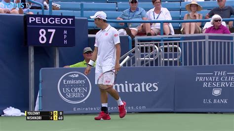 Nishikori Hits One Handed Backhand Hot Shot 2016 Youtube