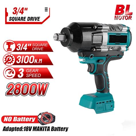 3100NM Brushless Impact Electric Wrench 3 4 Inch Cordless Wrench 588VF