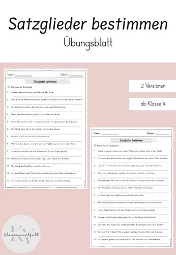 Satzglieder bestimmen (Übung/Wiederholung) – Unterrichtsmaterial im