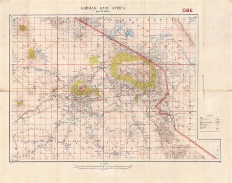 German East Africa Kilimanjaro GBE Geographicus Rare Antique Maps